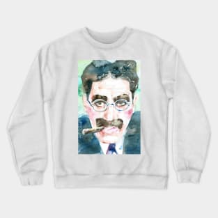 GROUCHO MARX watercolor portrait .1 Crewneck Sweatshirt